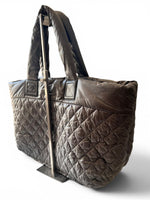 Load image into Gallery viewer, Chanel Coco Cocoon Large Dark Grey Nylon Tote with Leather Trim, Silver-tone Hardware
