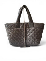Load image into Gallery viewer, Chanel Coco Cocoon Large Dark Grey Nylon Tote with Leather Trim, Silver-tone Hardware
