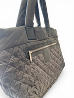 Load image into Gallery viewer, Chanel Coco Cocoon Large Dark Grey Nylon Tote with Leather Trim, Silver-tone Hardware
