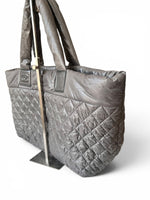 Load image into Gallery viewer, Chanel Coco Cocoon Large Dark Grey Nylon Tote with Leather Trim, Silver-tone Hardware
