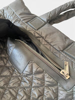 Load image into Gallery viewer, Chanel Coco Cocoon Large Dark Grey Nylon Tote with Leather Trim, Silver-tone Hardware
