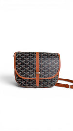Load image into Gallery viewer, Goyard Belvedere II PM Black/Tan Goyardine Canvas with Leather Trim, Palladium Hardware
