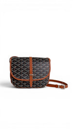 Load image into Gallery viewer, Goyard Belvedere II PM Black/Tan Goyardine Canvas with Leather Trim, Palladium Hardware
