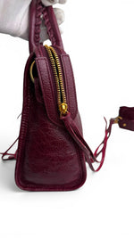 Load image into Gallery viewer, Balenciaga Small Le City Bag - Bordeaux Arena Lambskin Leather, Antique Gold-tone Hardware
