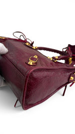 Load image into Gallery viewer, Balenciaga Small Le City Bag - Bordeaux Arena Lambskin Leather, Antique Gold-tone Hardware
