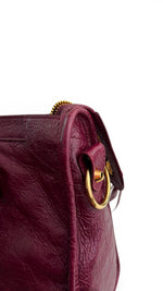 Load image into Gallery viewer, Balenciaga Small Le City Bag - Bordeaux Arena Lambskin Leather, Antique Gold-tone Hardware
