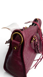 Load image into Gallery viewer, Balenciaga Small Le City Bag - Bordeaux Arena Lambskin Leather, Antique Gold-tone Hardware
