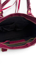 Load image into Gallery viewer, Balenciaga Small Le City Bag - Bordeaux Arena Lambskin Leather, Antique Gold-tone Hardware
