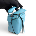 Load image into Gallery viewer, Loewe Mini Puzzle Bag Light Blue Calfskin Leather, Silver-tone Hardware
