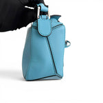 Load image into Gallery viewer, Loewe Mini Puzzle Bag Light Blue Calfskin Leather, Silver-tone Hardware
