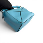 Load image into Gallery viewer, Loewe Mini Puzzle Bag Light Blue Calfskin Leather, Silver-tone Hardware
