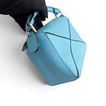 Load image into Gallery viewer, Loewe Mini Puzzle Bag Light Blue Calfskin Leather, Silver-tone Hardware
