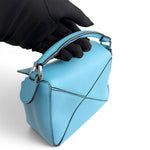 Load image into Gallery viewer, Loewe Mini Puzzle Bag Light Blue Calfskin Leather, Silver-tone Hardware
