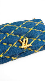 Charger l'image dans la galerie, Louis Vuitton GO-14 Shoulder Bag, Blue Quilted Denim Gold-tone Hardware
