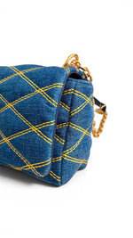 Charger l'image dans la galerie, Louis Vuitton GO-14 Shoulder Bag, Blue Quilted Denim Gold-tone Hardware
