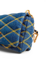 Charger l'image dans la galerie, Louis Vuitton GO-14 Shoulder Bag, Blue Quilted Denim Gold-tone Hardware
