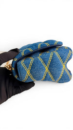 Charger l'image dans la galerie, Louis Vuitton GO-14 Shoulder Bag, Blue Quilted Denim Gold-tone Hardware
