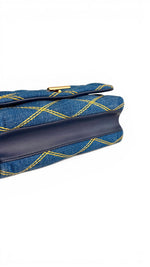 Charger l'image dans la galerie, Louis Vuitton GO-14 Shoulder Bag, Blue Quilted Denim Gold-tone Hardware
