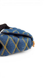 Charger l'image dans la galerie, Louis Vuitton GO-14 Shoulder Bag, Blue Quilted Denim Gold-tone Hardware
