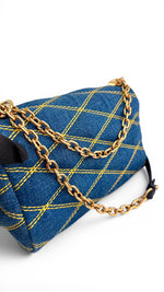 Charger l'image dans la galerie, Louis Vuitton GO-14 Shoulder Bag, Blue Quilted Denim Gold-tone Hardware
