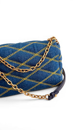 Charger l'image dans la galerie, Louis Vuitton GO-14 Shoulder Bag, Blue Quilted Denim Gold-tone Hardware
