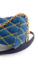 Charger l'image dans la galerie, Louis Vuitton GO-14 Shoulder Bag, Blue Quilted Denim Gold-tone Hardware
