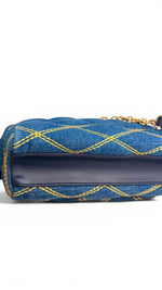 Charger l'image dans la galerie, Louis Vuitton GO-14 Shoulder Bag, Blue Quilted Denim Gold-tone Hardware
