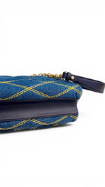 Charger l'image dans la galerie, Louis Vuitton GO-14 Shoulder Bag, Blue Quilted Denim Gold-tone Hardware
