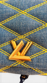 Charger l'image dans la galerie, Louis Vuitton GO-14 Shoulder Bag, Blue Quilted Denim Gold-tone Hardware
