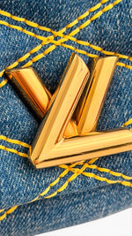 Charger l'image dans la galerie, Louis Vuitton GO-14 Shoulder Bag, Blue Quilted Denim Gold-tone Hardware
