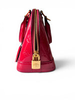 Load image into Gallery viewer, Louis Vuitton Alma BB, Cherry Red Vernis Leather Gold-tone Hardware
