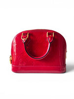 Load image into Gallery viewer, Louis Vuitton Alma BB, Cherry Red Vernis Leather Gold-tone Hardware
