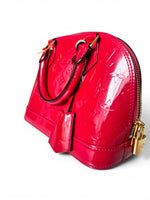 Load image into Gallery viewer, Louis Vuitton Alma BB, Cherry Red Vernis Leather Gold-tone Hardware
