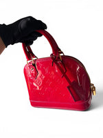 Load image into Gallery viewer, Louis Vuitton Alma BB, Cherry Red Vernis Leather Gold-tone Hardware

