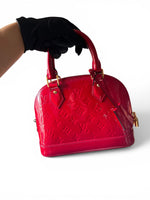 Load image into Gallery viewer, Louis Vuitton Alma BB, Cherry Red Vernis Leather Gold-tone Hardware
