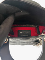 Load image into Gallery viewer, Christian Dior Lady Dior Mini, Black Lambskin Leather Silver-tone Hardware
