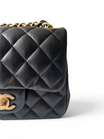 Load image into Gallery viewer, Chanel Timeless Classic Mini, Black Lambskin Leather Gold-tone Hardware

