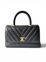 Load image into Gallery viewer, Chanel Coco Handle Mini, Black Caviar Leather Gold-tone Hardware
