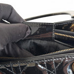 Charger l'image dans la galerie, Christian Dior Lady Dior Medium, Black Patent Leather Gold-tone Hardware
