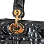 Charger l'image dans la galerie, Christian Dior Lady Dior Medium, Black Patent Leather Gold-tone Hardware
