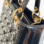 Charger l'image dans la galerie, Christian Dior Lady Dior Medium, Black Patent Leather Gold-tone Hardware
