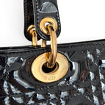 Charger l'image dans la galerie, Christian Dior Lady Dior Medium, Black Patent Leather Gold-tone Hardware
