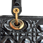 Charger l'image dans la galerie, Christian Dior Lady Dior Medium, Black Patent Leather Gold-tone Hardware
