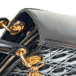 Charger l'image dans la galerie, Christian Dior Lady Dior Medium, Black Patent Leather Gold-tone Hardware
