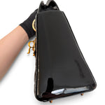 Charger l'image dans la galerie, Christian Dior Lady Dior Medium, Black Patent Leather Gold-tone Hardware
