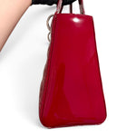 Charger l'image dans la galerie, Christian Dior Lady Dior Medium Red Patent Leather Silver-tone Hardware
