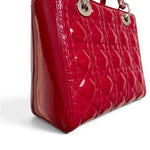 Charger l'image dans la galerie, Christian Dior Lady Dior Medium Red Patent Leather Silver-tone Hardware
