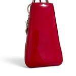 Charger l'image dans la galerie, Christian Dior Lady Dior Medium Red Patent Leather Silver-tone Hardware
