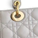 Load image into Gallery viewer, Christian Dior Lady Dior Small, Light Grey Cannage Lambskin Gold-tone Hardware
