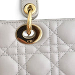Load image into Gallery viewer, Christian Dior Lady Dior Small, Light Grey Cannage Lambskin Gold-tone Hardware
